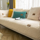 Lamb Wool Sofa Towel Thicken Plush Anti-slip Couch Cover