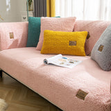 Lamb Wool Sofa Towel Thicken Plush Anti-slip Couch Cover