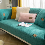 Lamb Wool Sofa Towel Thicken Plush Anti-slip Couch Cover