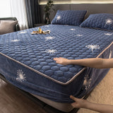 Thick Quilted Plush Double Bed Fitted Sheet