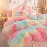 Super Shaggy Soft Coral Fleece Bedding Set