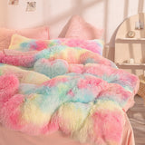 Super Shaggy Soft Coral Fleece Bedding Set