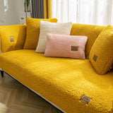 Lamb Wool Sofa Towel Thicken Plush Anti-slip Couch Cover