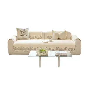 Modern Geometric Couch Cover 100% Cotton Non-Slip Sofa Protector Pet Mat