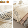 Modern Geometric Couch Cover 100% Cotton Non-Slip Sofa Protector Pet Mat