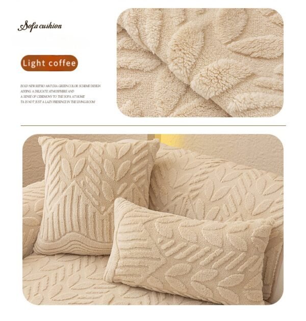 Thick Cotton Fleece Sofa Protector Non-Slip Jacquard Couch Cover