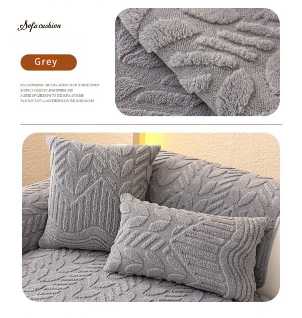Thick Cotton Fleece Sofa Protector Non-Slip Jacquard Couch Cover