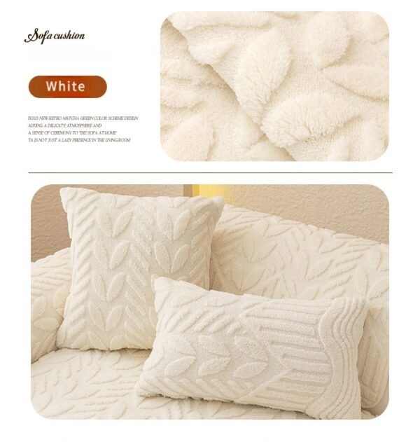 Thick Cotton Fleece Sofa Protector Non-Slip Jacquard Couch Cover