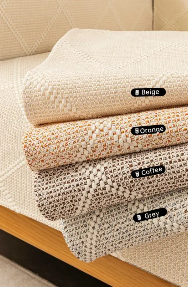 Earthy Texture Enduring Style  Woven Cotton Linen Sofa Throw