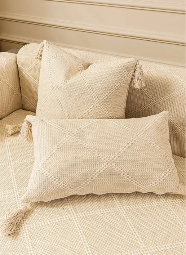 17584228685161 Earthy Texture Enduring Style Woven Cotton Linen Sofa Throw
