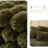 Plush Faux Rabbit Fur Sofa Cover Non-Slip Channel Tufted Couch Protector