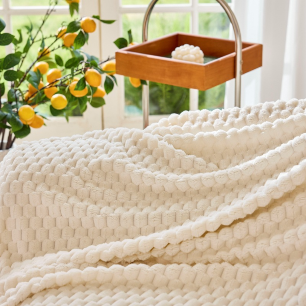 Super Soft Flannel Fleece Throw Textured All-Season Couch Cover