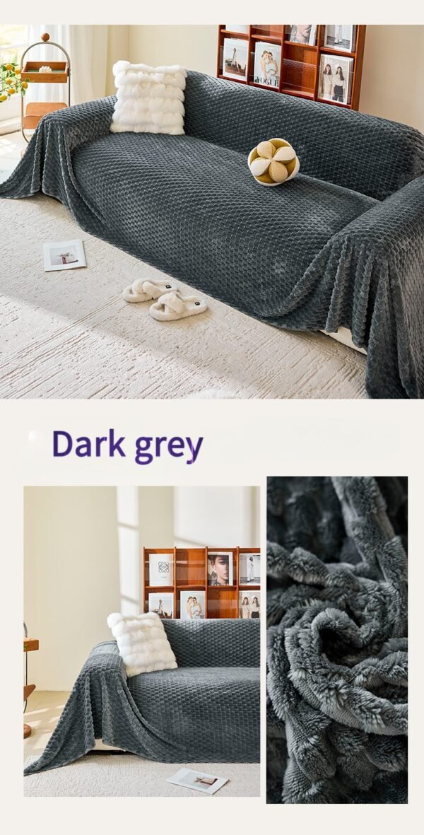 Super Soft Flannel Fleece Throw Textured All-Season Couch Cover