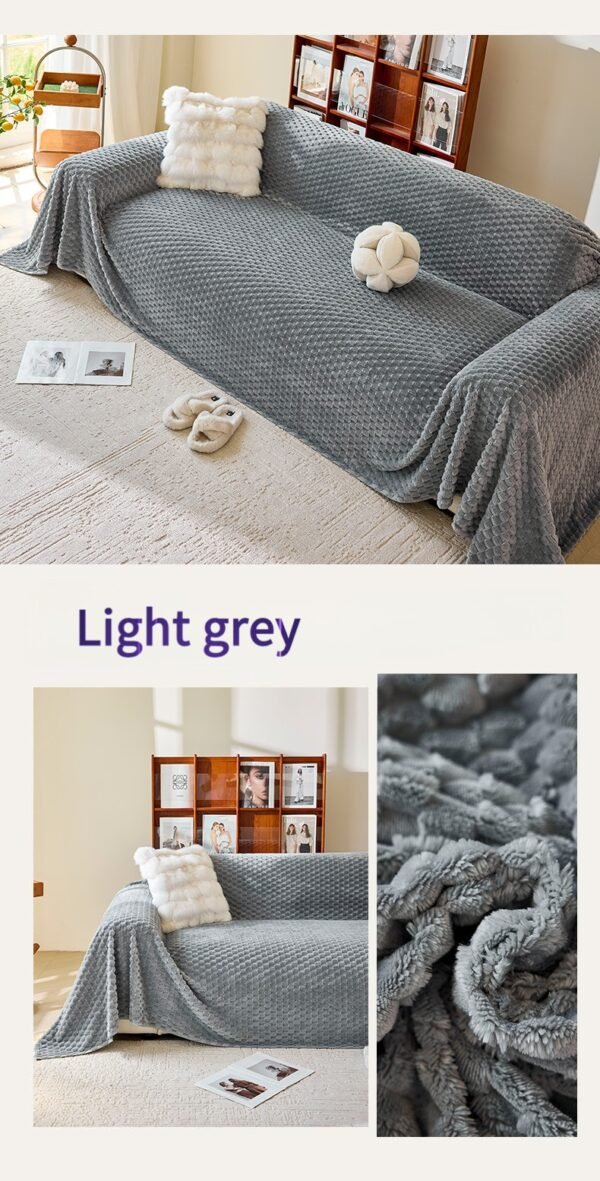 Super Soft Flannel Fleece Throw Textured All-Season Couch Cover