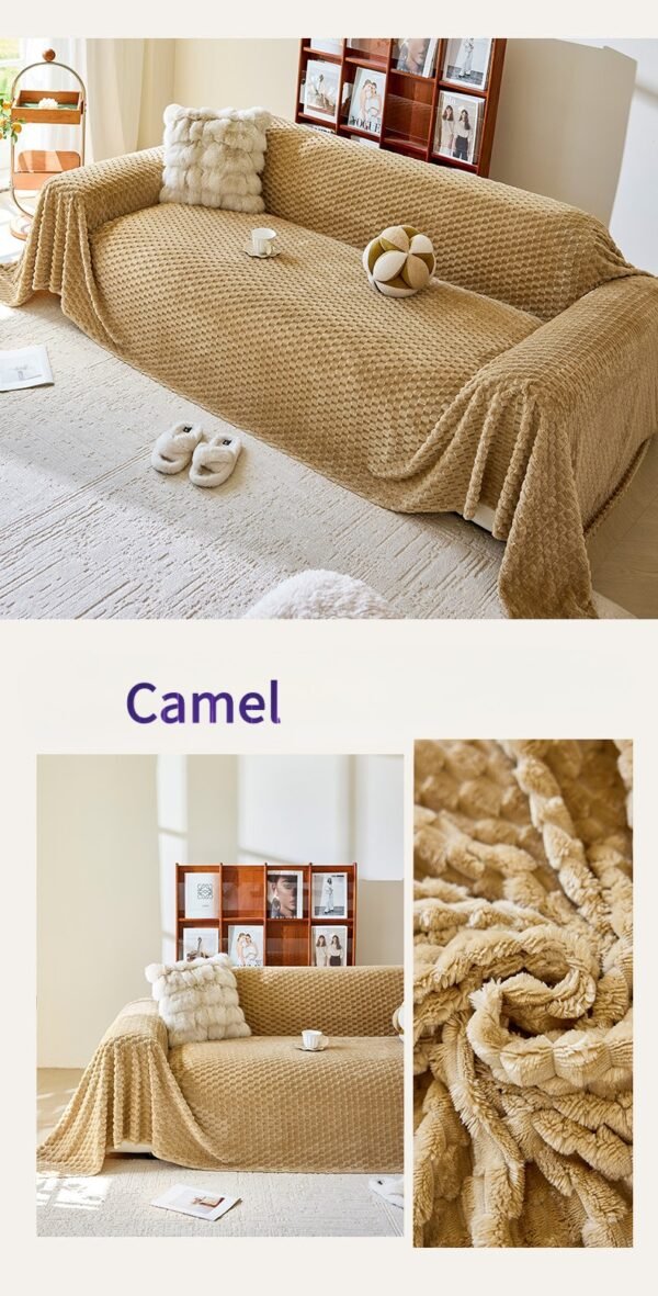 Super Soft Flannel Fleece Throw Textured All-Season Couch Cover