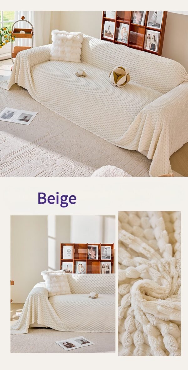 Super Soft Flannel Fleece Throw Textured All-Season Couch Cover