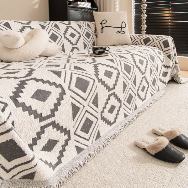 Bohemian Woven Throw Blanket Reversible Jacquard Sofa Throw