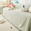 Speckled Chenille Throw Blanket Colorful Confetti Sofa Cover with Fringe