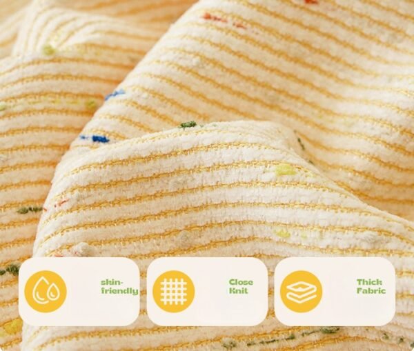 Speckled Chenille Throw Blanket Colorful Confetti Sofa Cover with Fringe