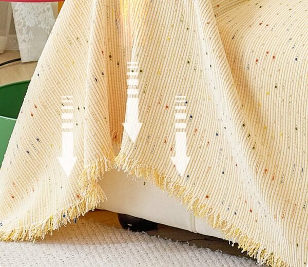 Speckled Chenille Throw Blanket Colorful Confetti Sofa Cover with Fringe