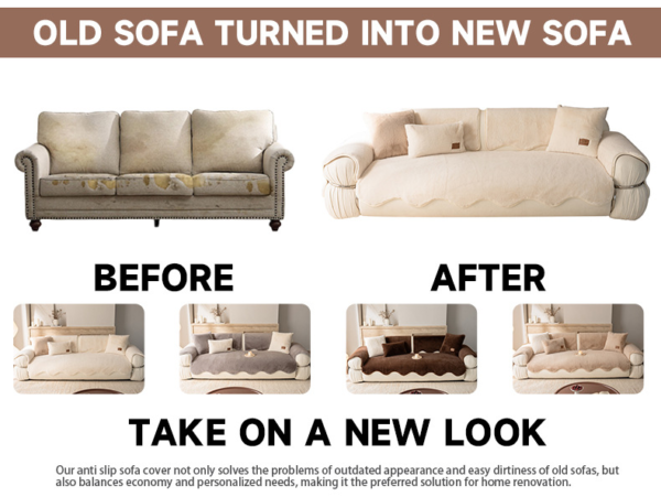 Ultra Soft Non-Slip Sofa Protector Machine Washable Faux Fur Pet Cover