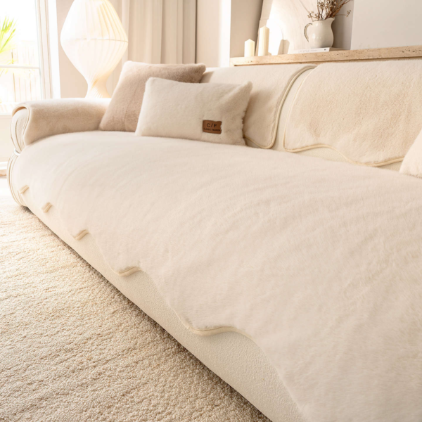 Ultra Soft Non-Slip Sofa Protector Machine Washable Faux Fur Pet Cover