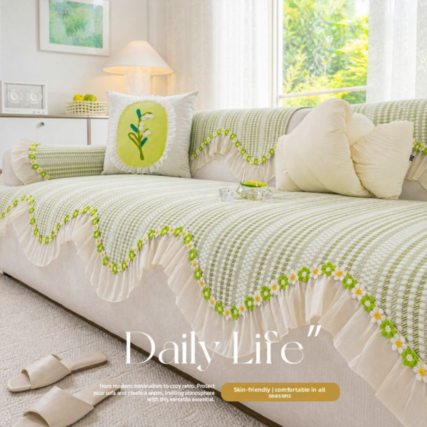 Chenille Sofa Cover Cushion, Soft Breathable Non Slip Couch Cover
