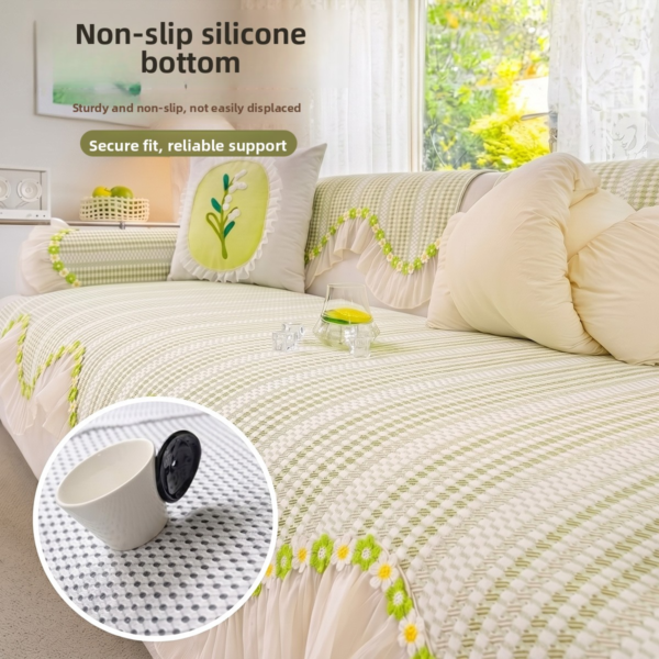 Chenille Sofa Cover Cushion, Soft Breathable Non Slip Couch Cover