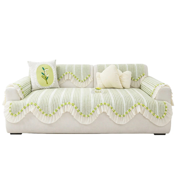 Chenille Sofa Cover Cushion, Soft Breathable Non Slip Couch Cover