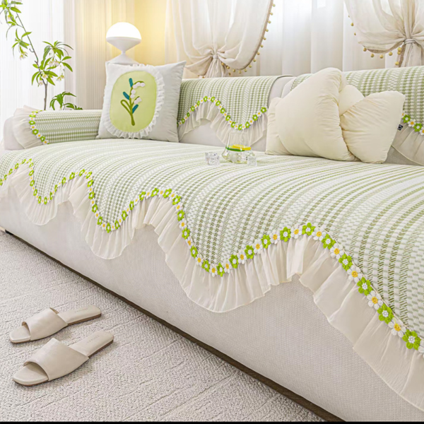 Chenille Sofa Cover Cushion, Soft Breathable Non Slip Couch Cover